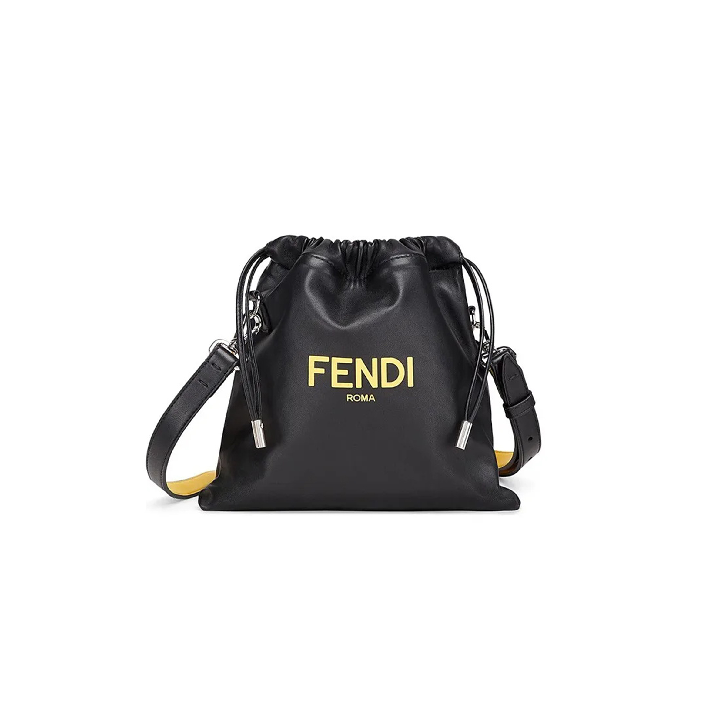 FENDI SOFT NAPPA LOGO SMALL DRAWSTRING POUCH BAG 7VA510ADM9F0R2A (24*23*2cm)